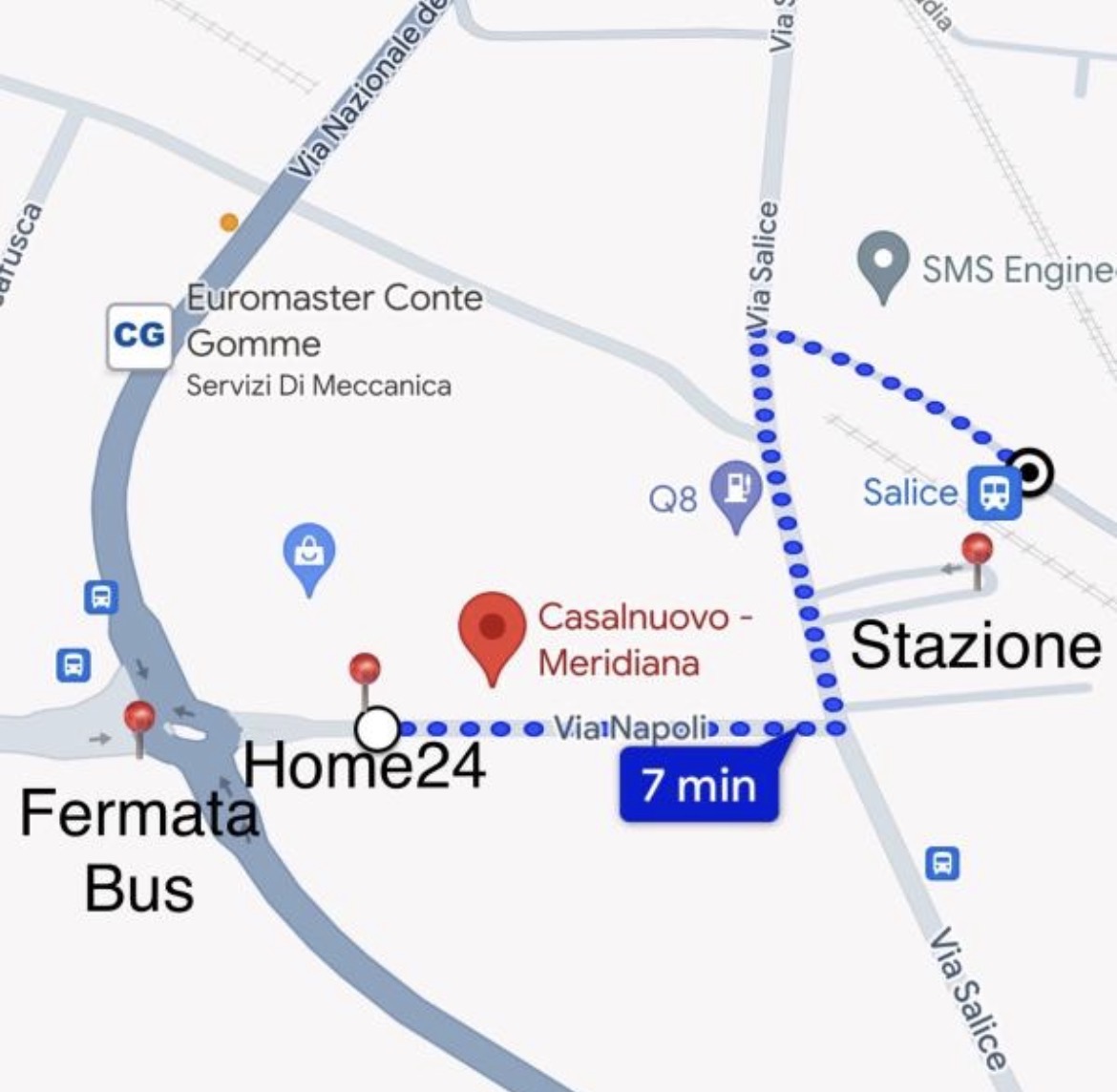 Percorso Home24 stazione